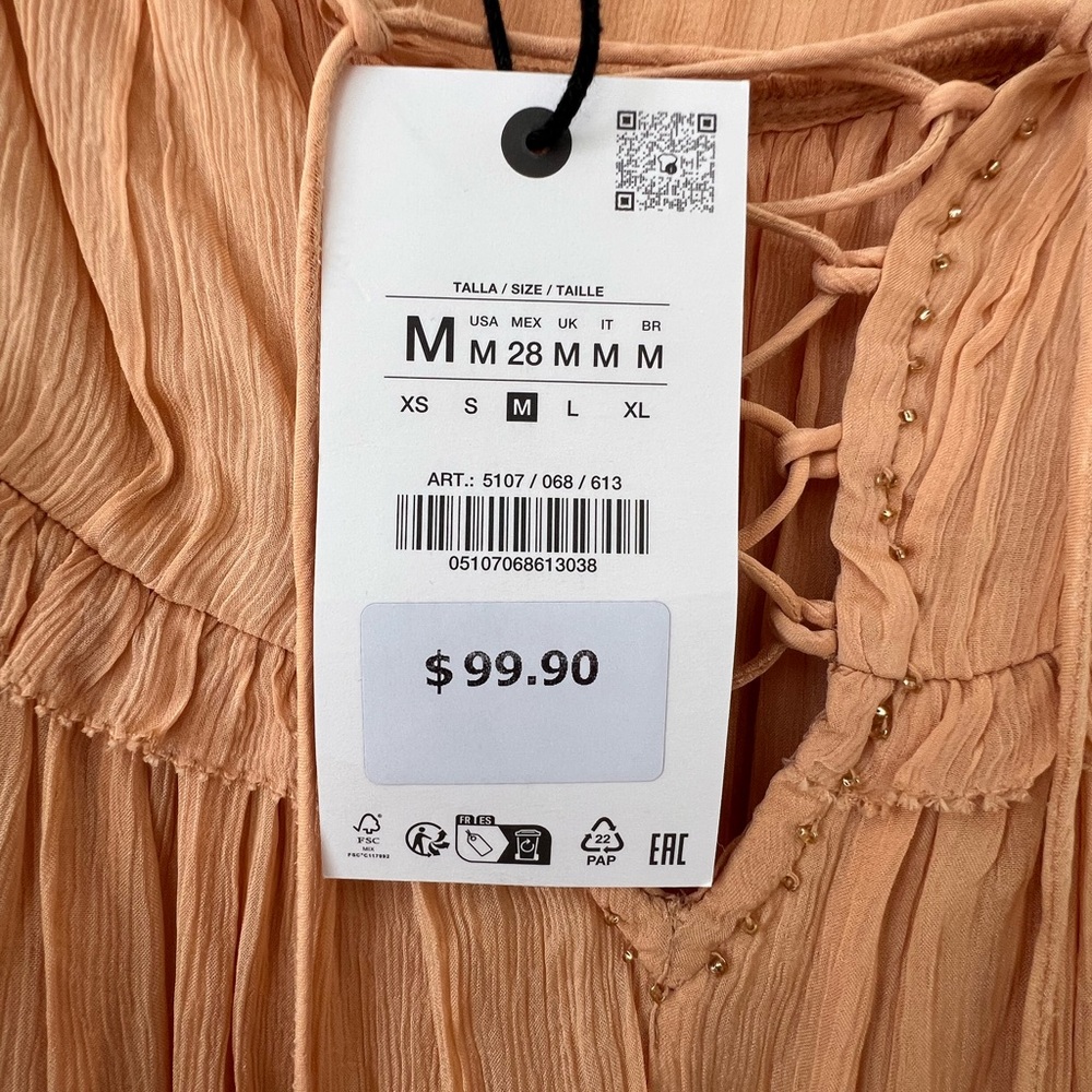 🔥NWT. ZW Collection Asymmetrical Ruffled Dress. Size M - Picture 11 of 16